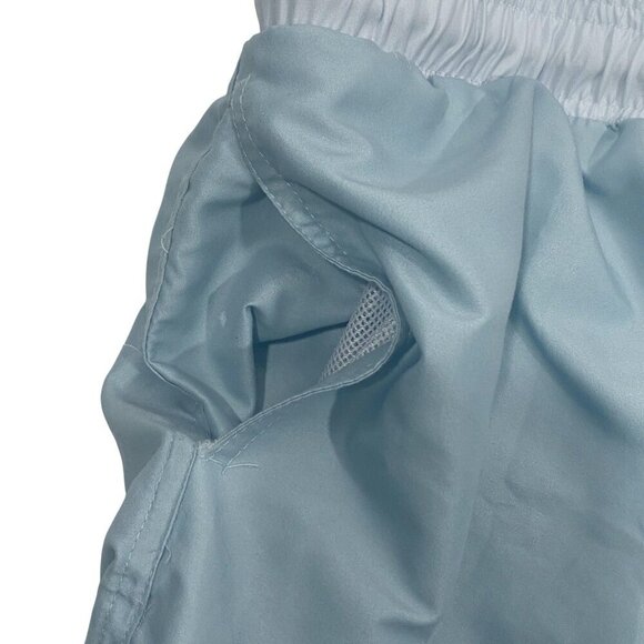Allfenix Mens Light Blue gray Swim Shorts W/ Elastic Waist & Drawstring Size M - Picture 5 of 11